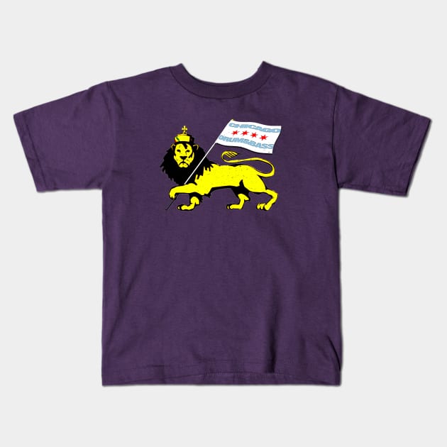 Drum and Bass Chicago Lion Kids T-Shirt by PP_mcpants